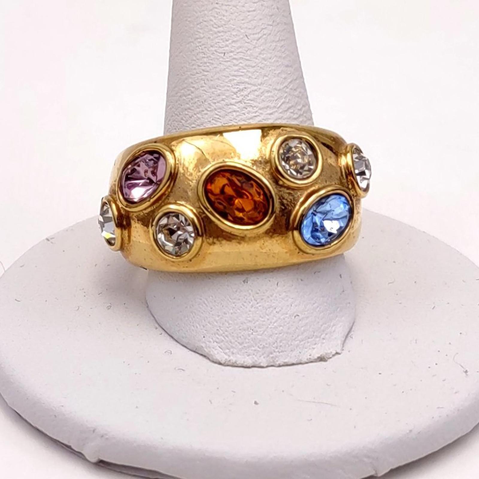 Vintage Gold Ring With SemiPrecious Stones